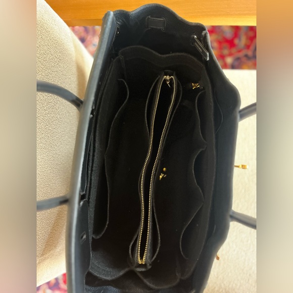 Vintage HERMES BIRKIN 40 Cuir Swift Gulliver Leather Bag Black Gold Hardware - Picture 12 of 13